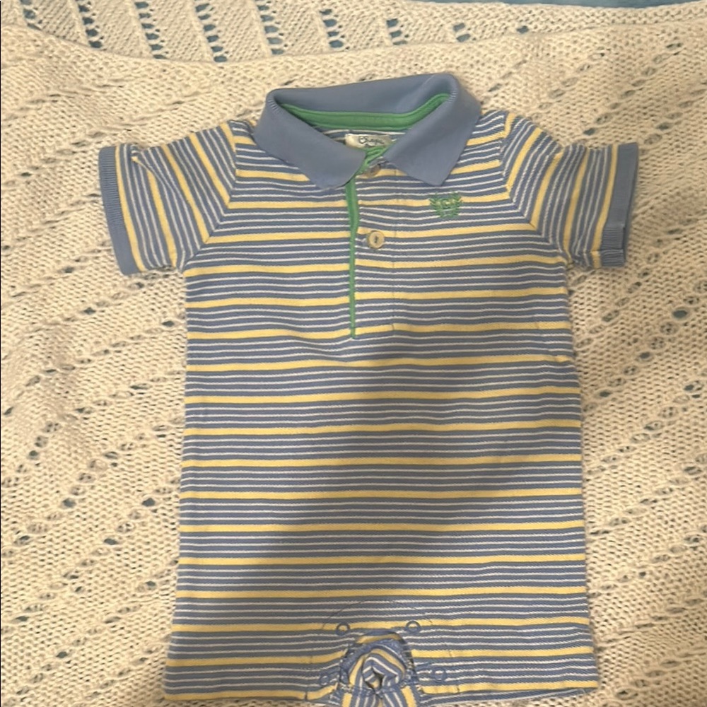 Chaps Blue and Yellow Striped Kids One Piece